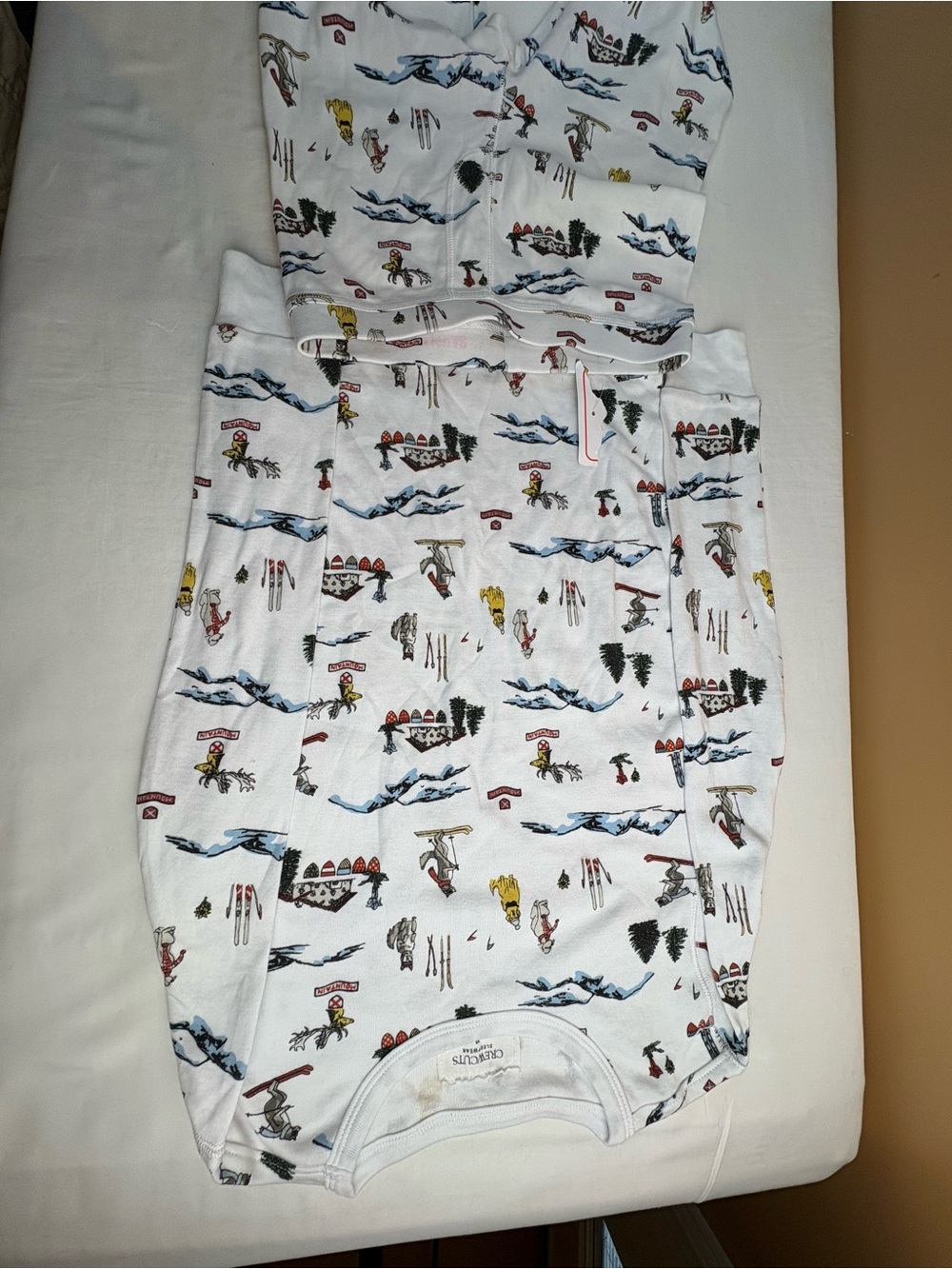 Crewcuts White Ski Print Two Piece pajamas